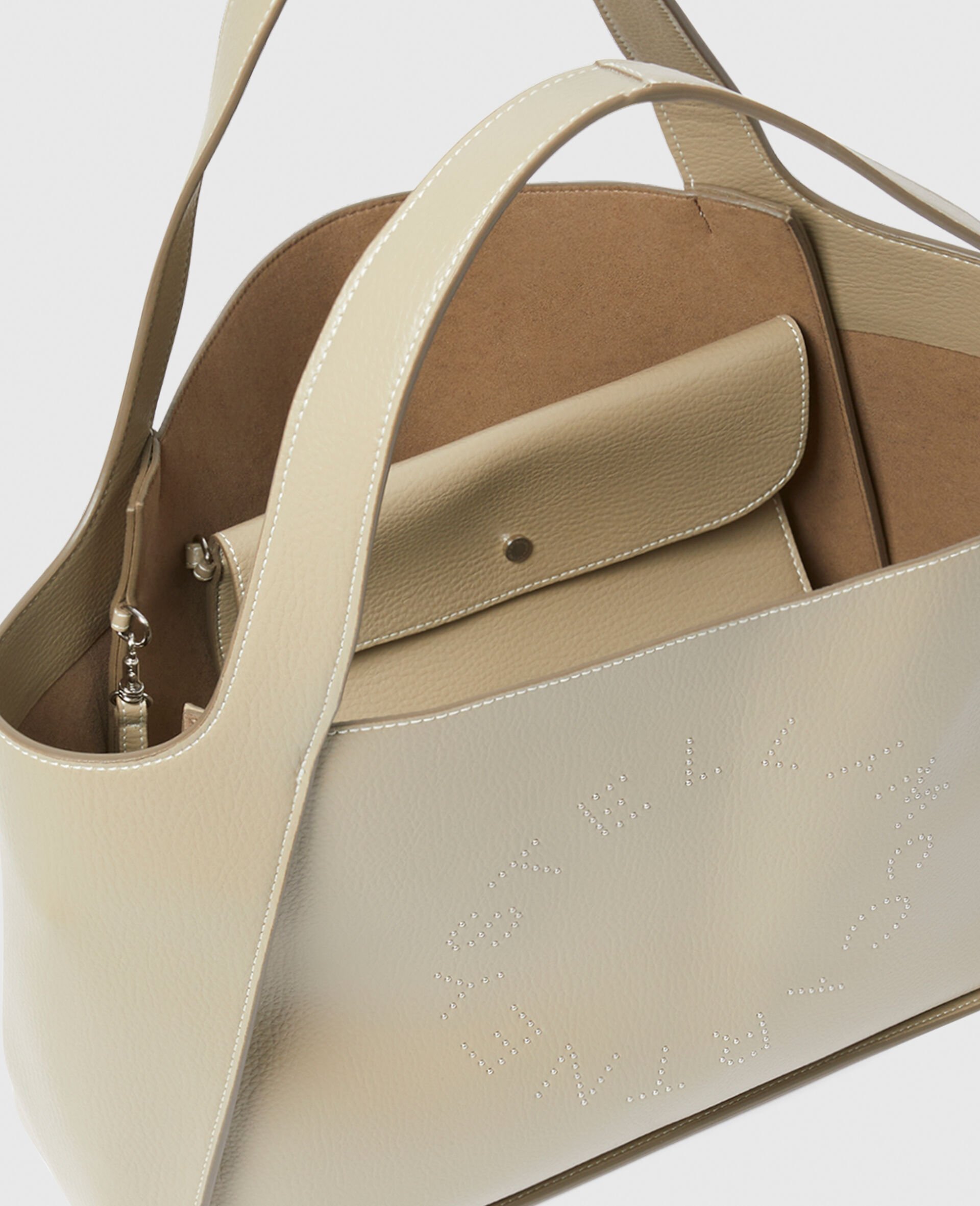 Stella Mccartney Logo Large Tote Bag In Nude