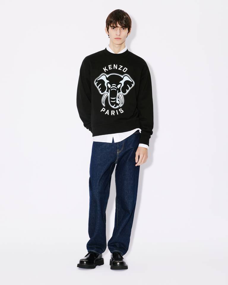 Kenzo Varsity Jungle Embroidered Sweatshirt In Black