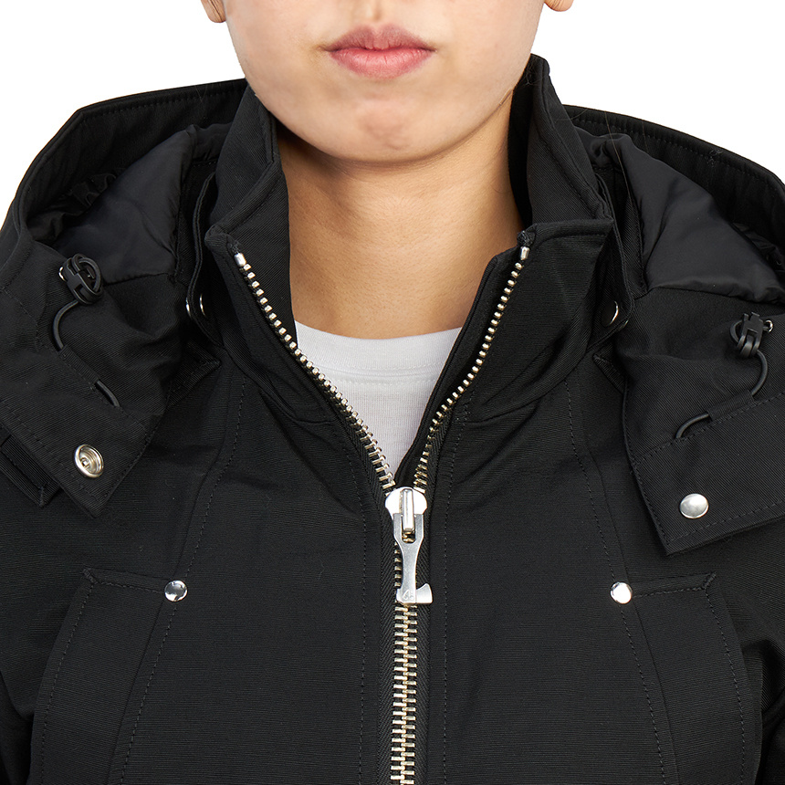 Moose Knuckles Ballistic High-neck Studded Hooded Jacket In Black