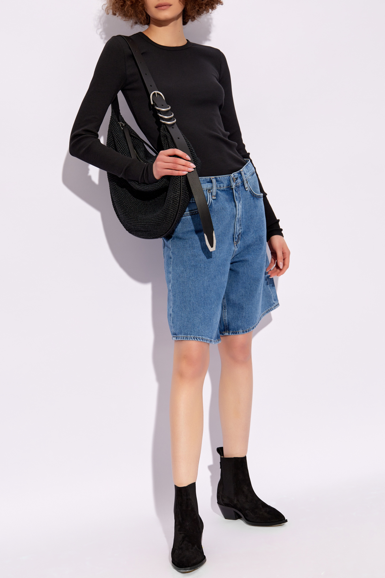 Rag & Bone Long-sleeved T-shirt In Black