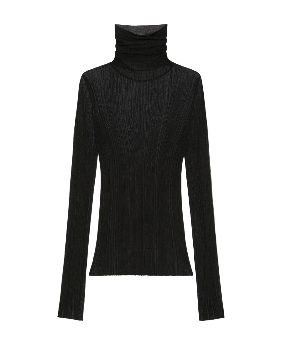 Givenchy Roll-neck Transparent-design Sweater In Black