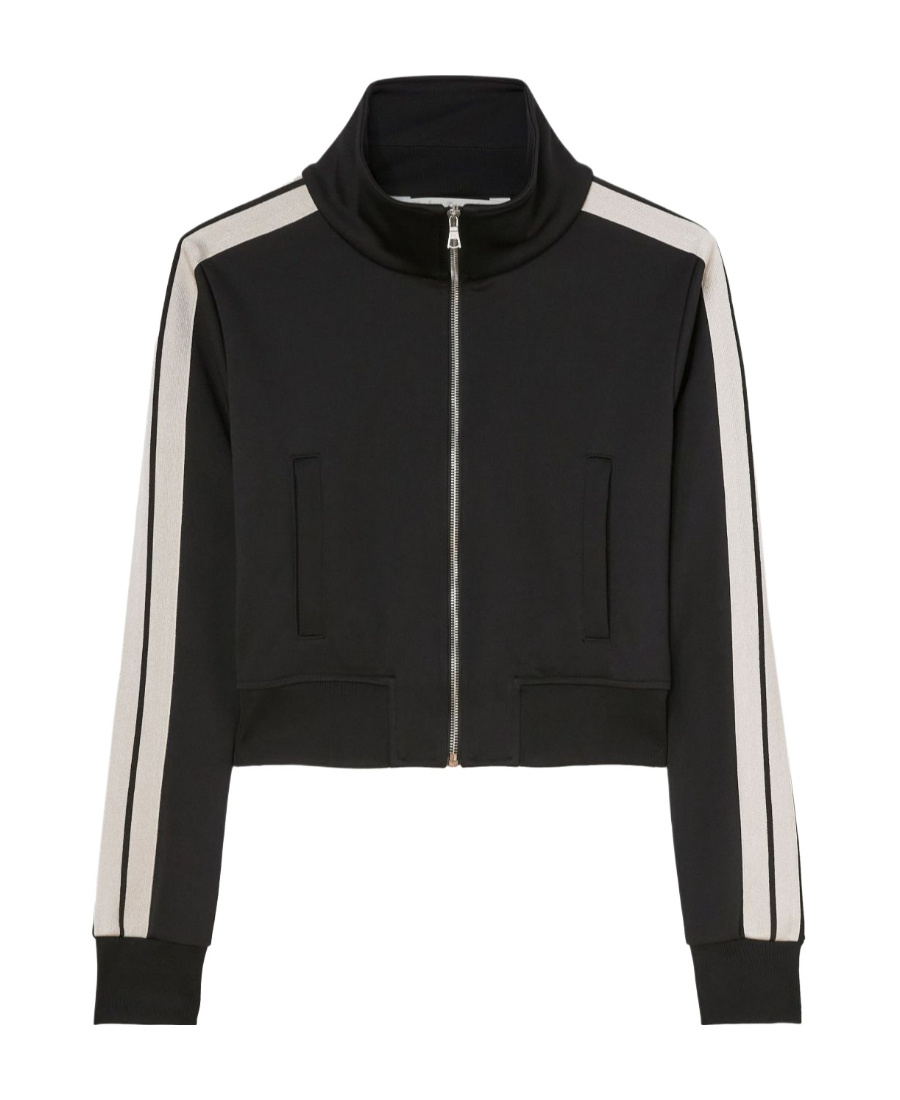 Palm Angels Side-stripe Track Jacket In Black