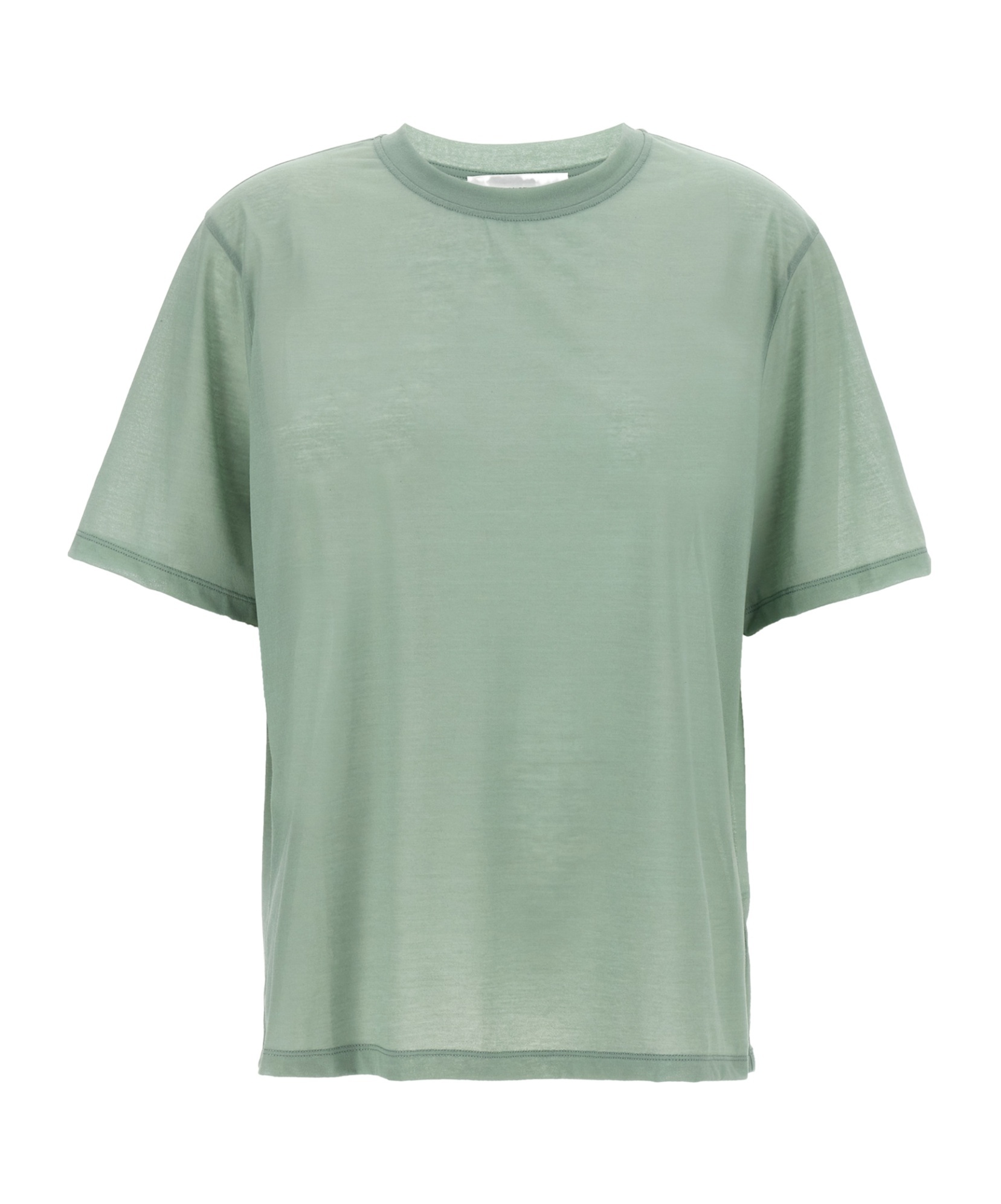 Victoria Beckham Logo Embroidered Crewneck T-shirt In Green
