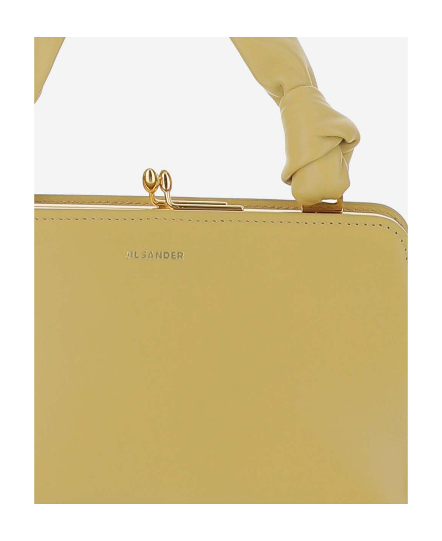 Jil Sander Goji Logo Embossed Mini Top Handle Bag In Yellow