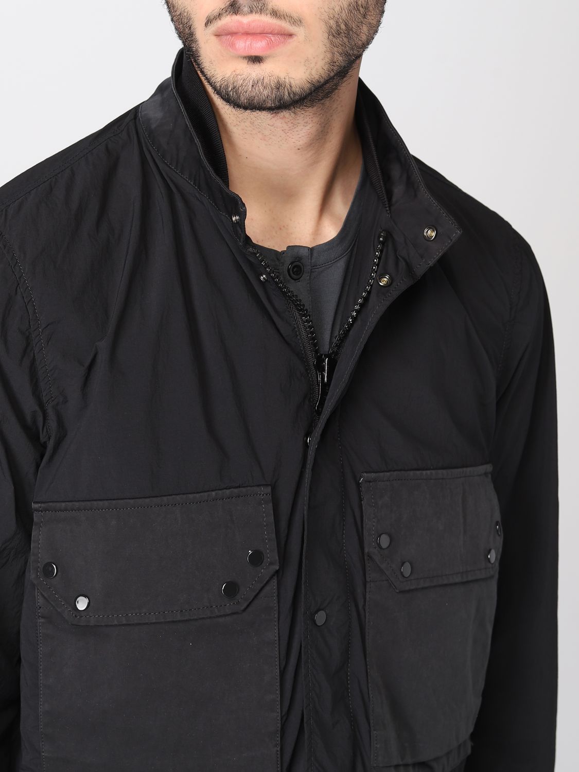 Ten C Long-sleeved Casual Jacket In Black