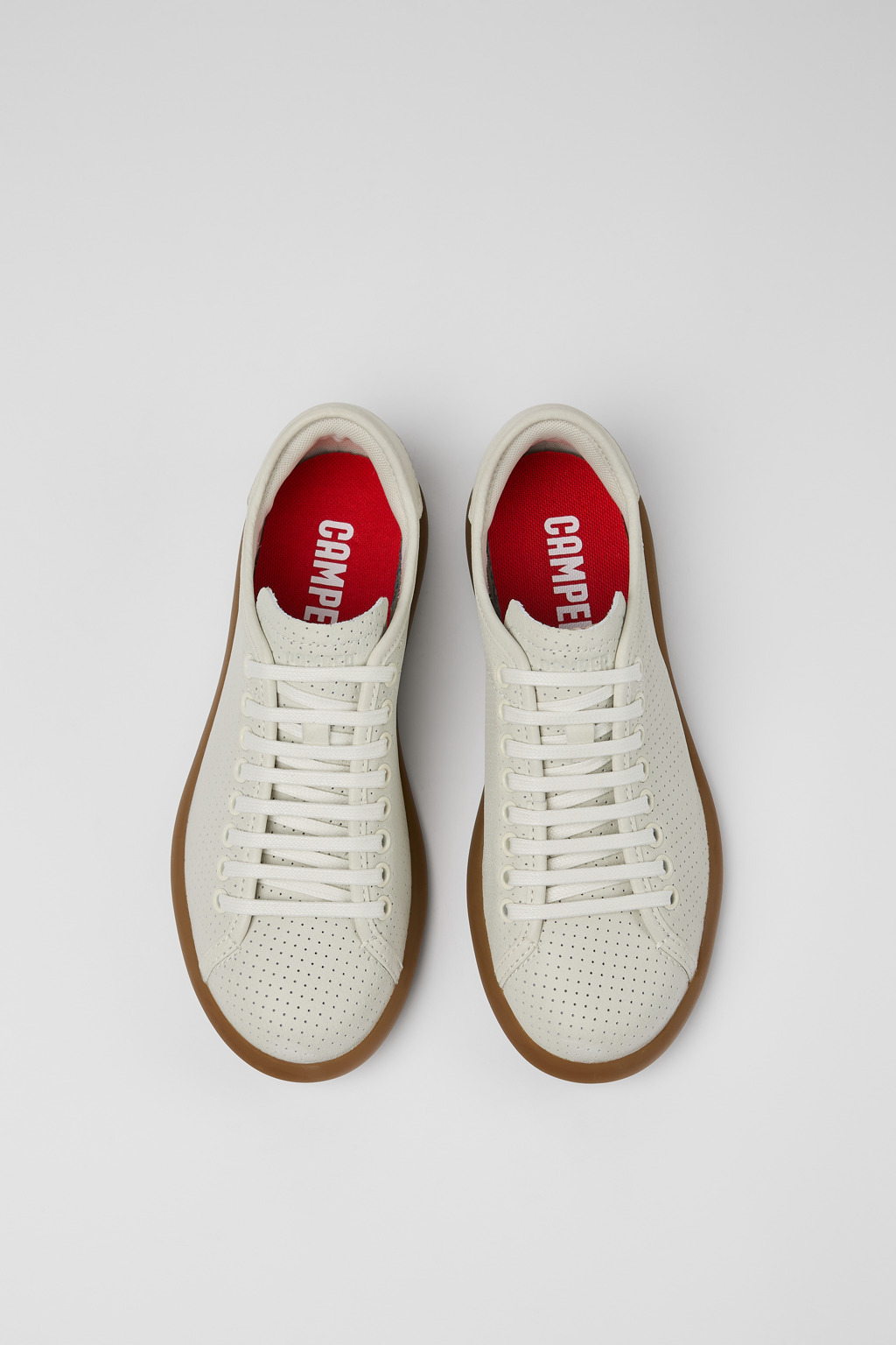 Camper Perforated Lace-up Sneakers In Gray