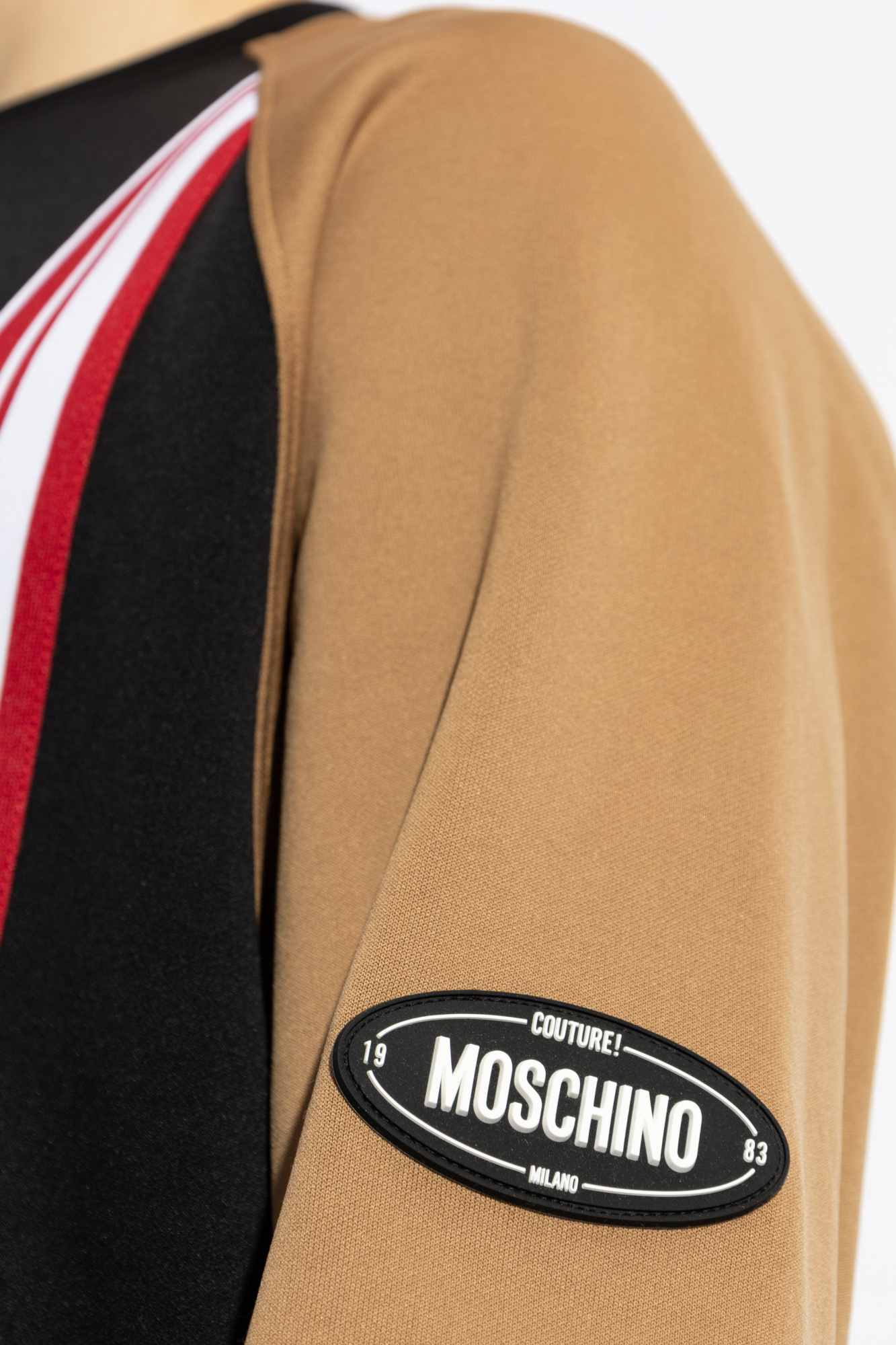 Moschino Color-block Long-sleeved Sweatshirt In Black