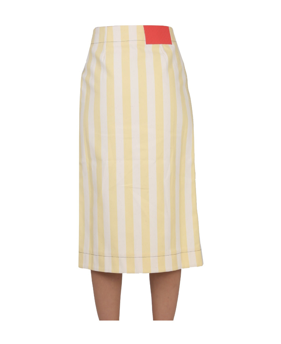 Sunnei Striped Pattern Skirt In Nude