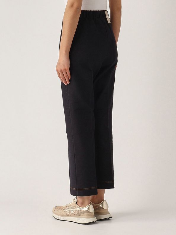 Max Mara Elastic Waist Casual Pants In Black