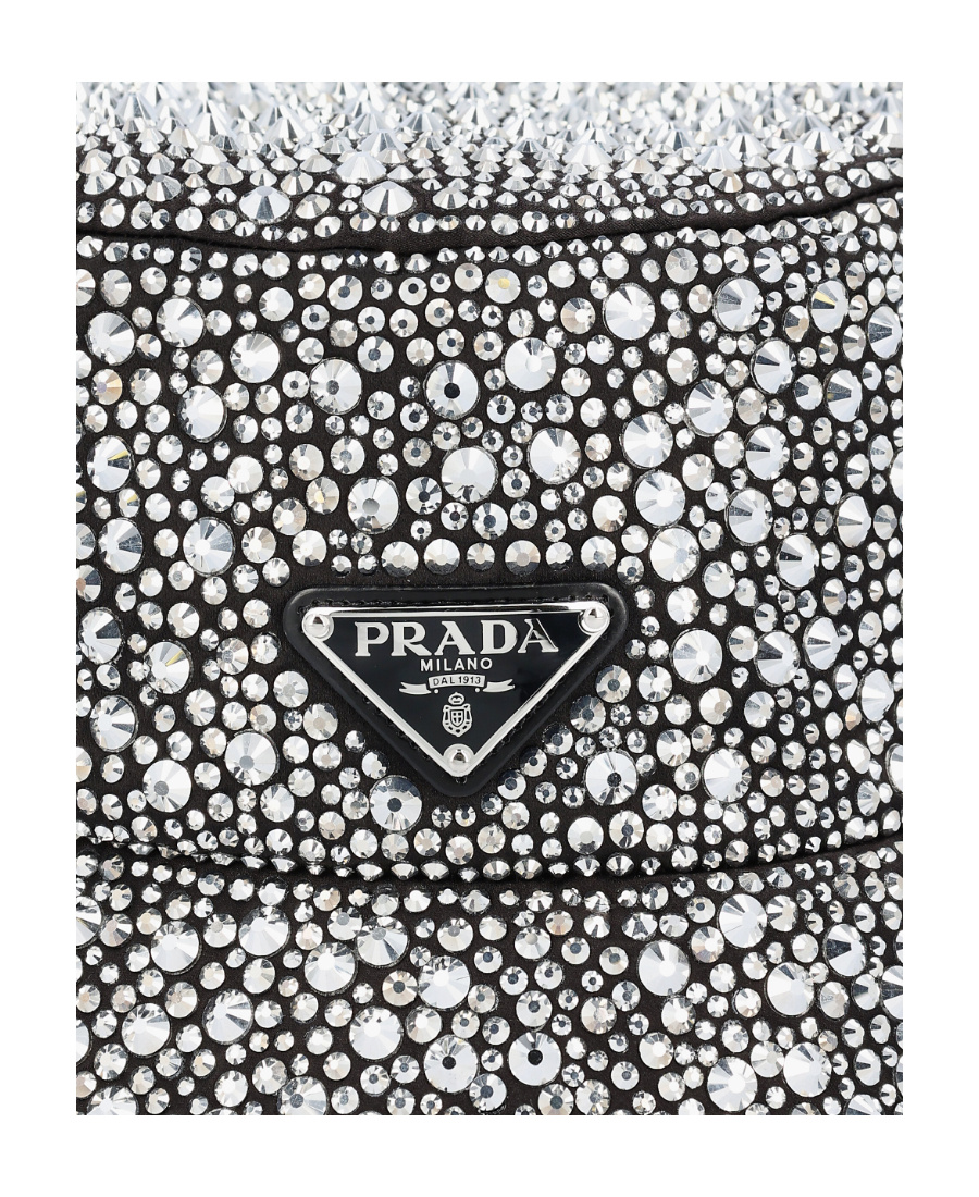 Prada Crystal-embellished Bucket Hat In White