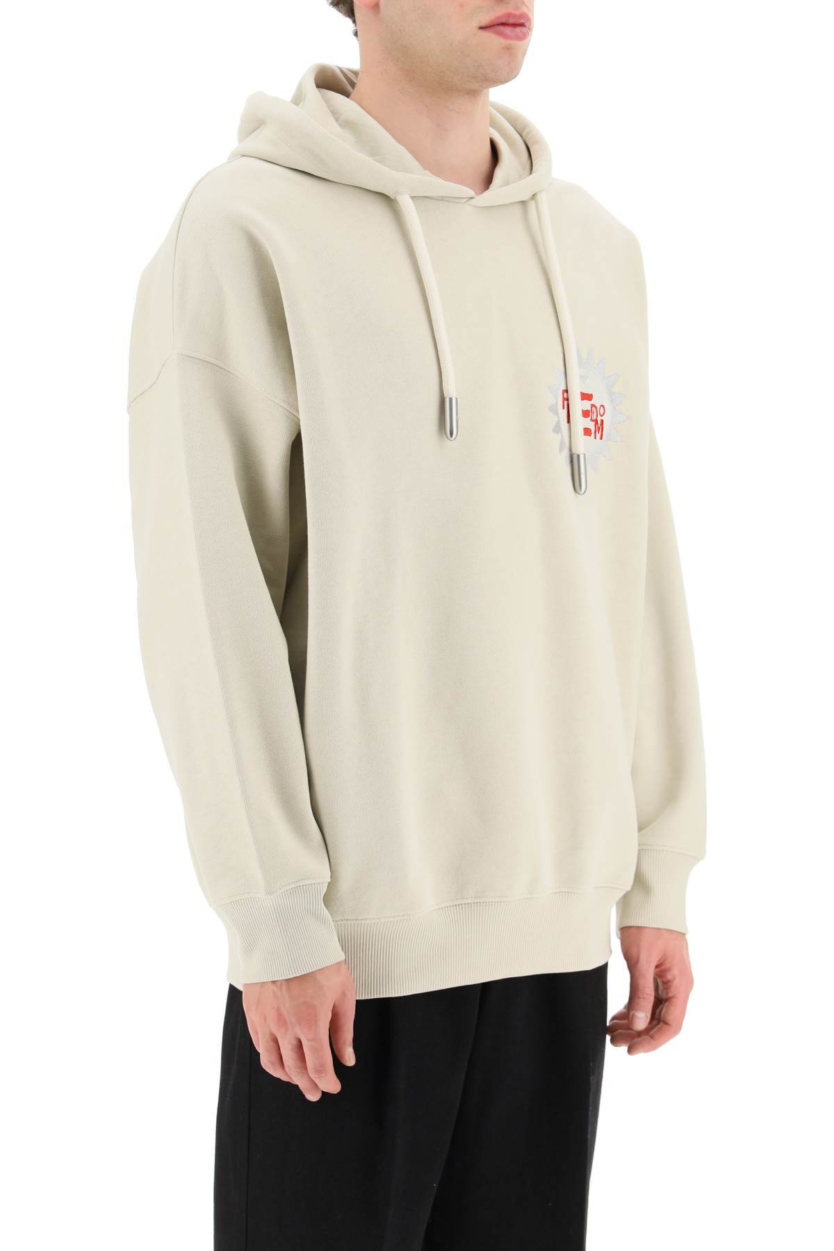Emporio Armani 'freedom' Hoodie In White