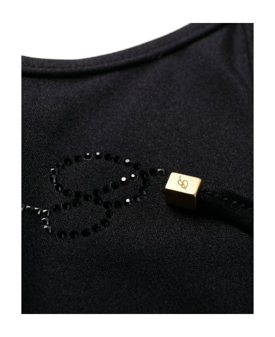 Blumarine Side Ties Onepiece Swimsuit In Black