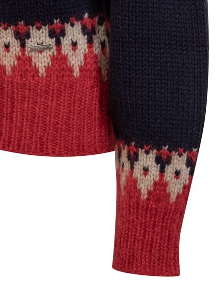 Dsquared2 Fair Isle Intarsia Knit Jumper In Black