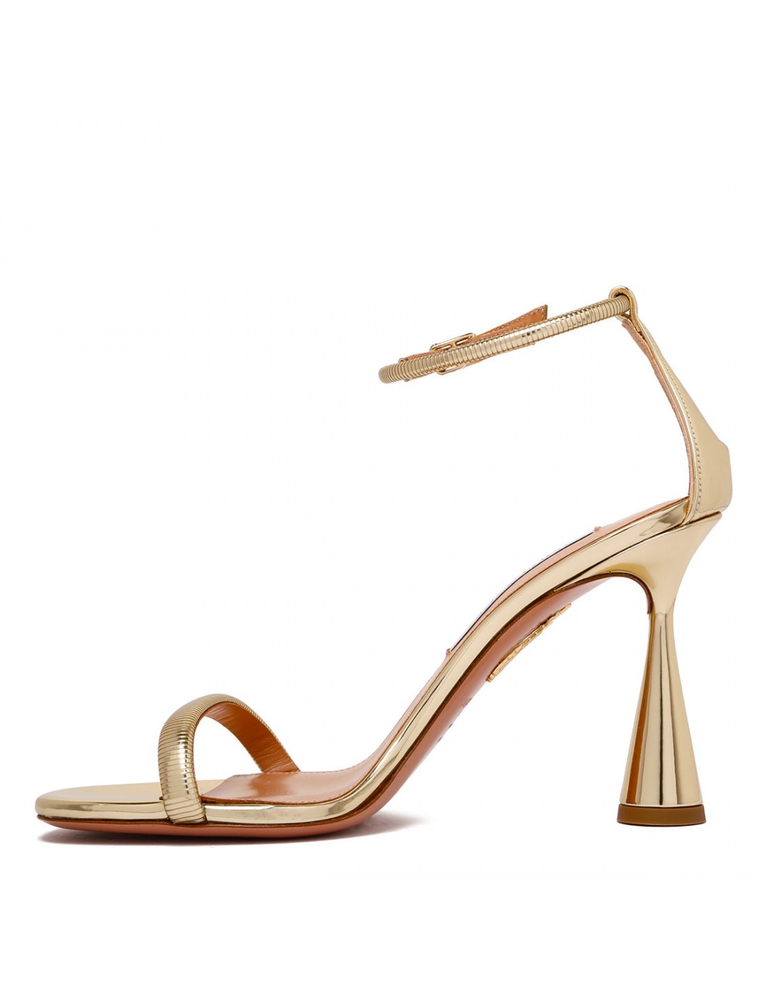 Aquazzura 95 Hot Sandals In Gold