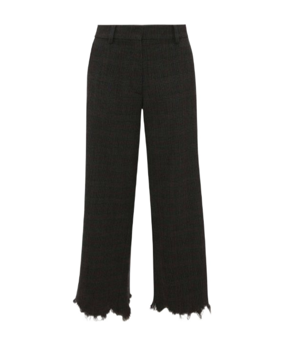 Jw Anderson Ladies Grey Distressed-effect Straight-leg Trousers In Black