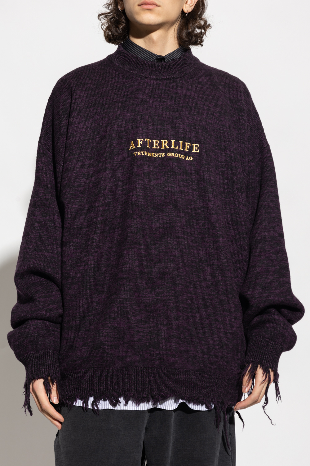 Vetements Logo Embroidered Oversized Sweater In Black