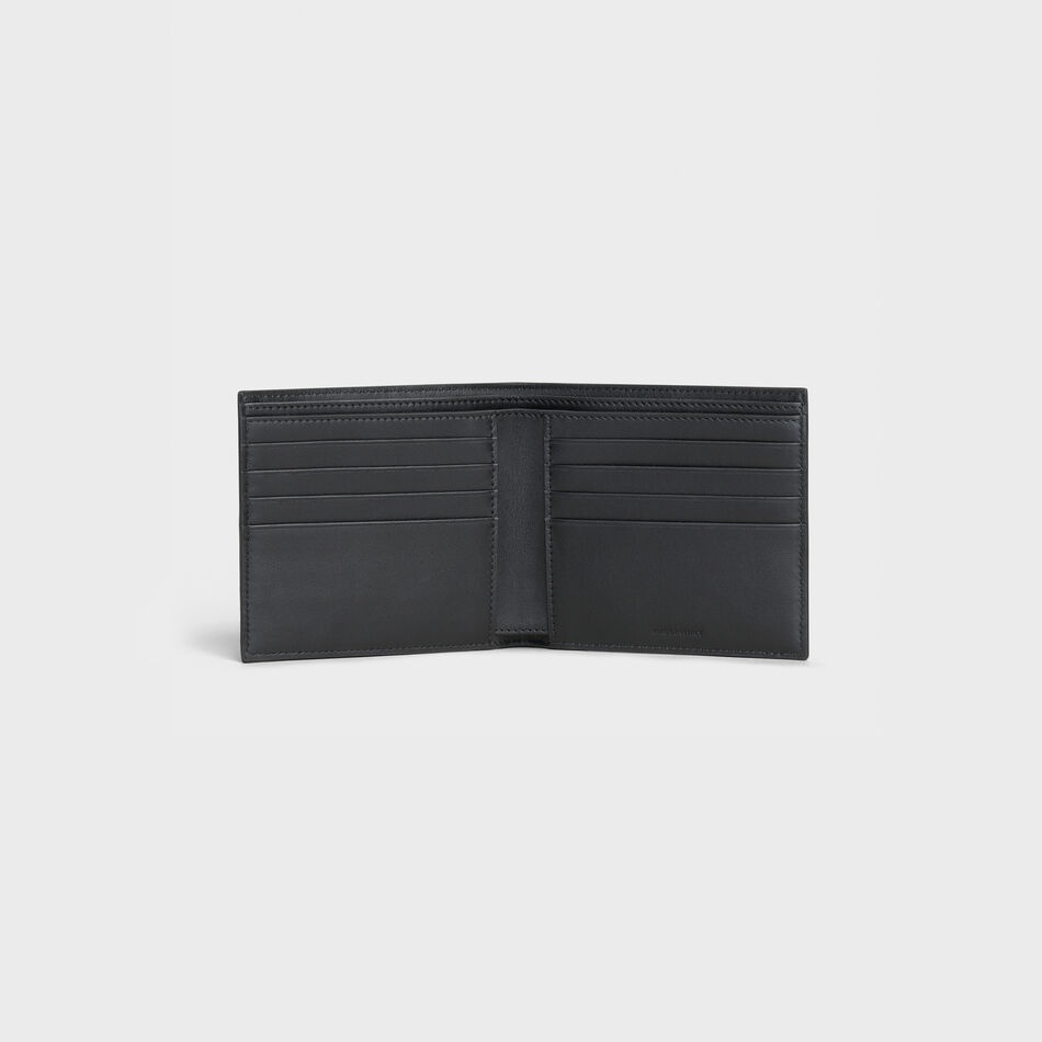 Celine Logo Print Bi-fold Wallet In Black