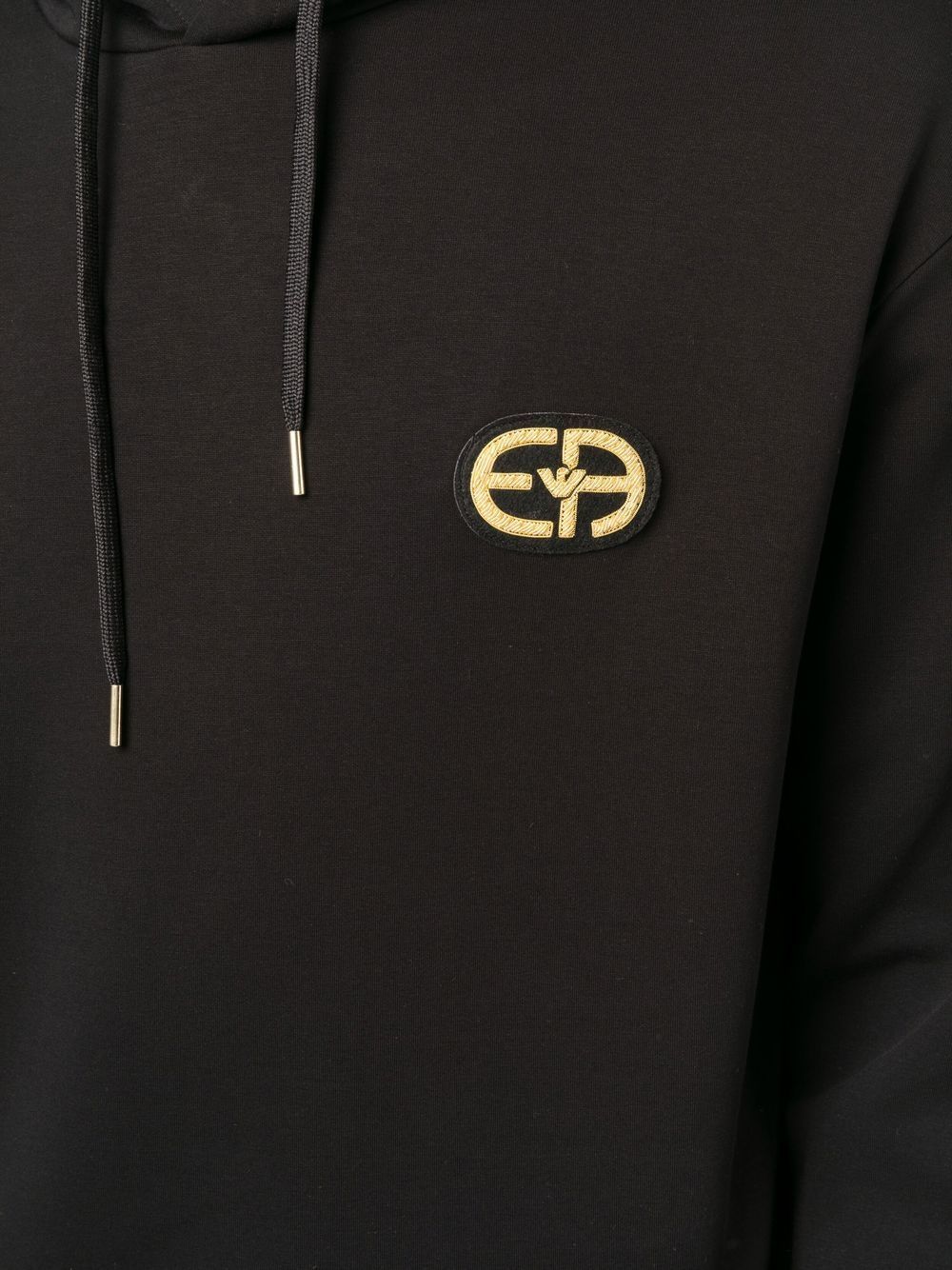 Emporio Armani Long Sleeve Hoodie In Black