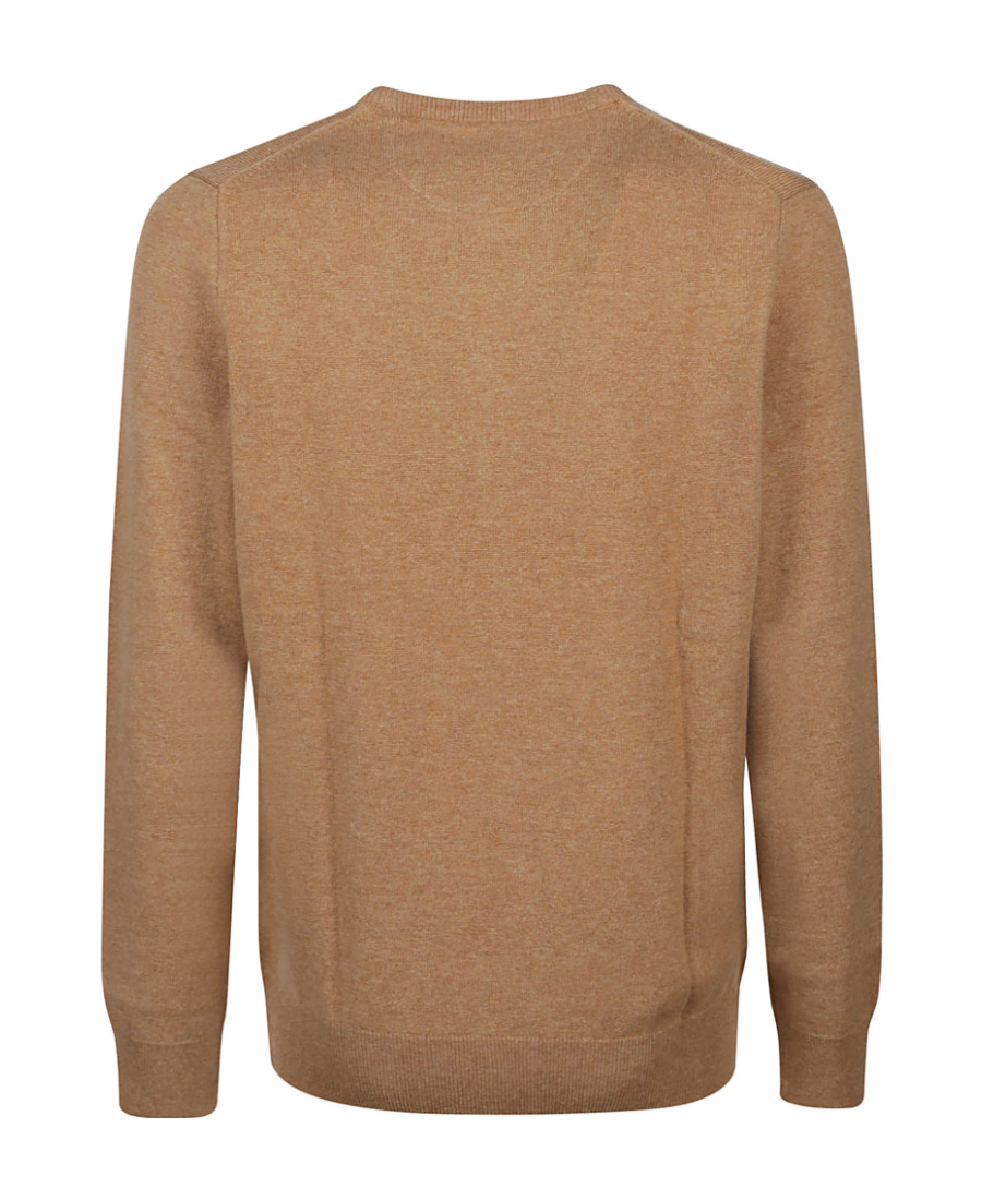 Polo Ralph Lauren Tailored Brown Sweater With Ribbed Cuffs And Sophisticated Logo In Brown