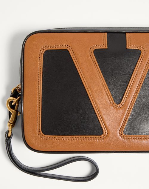 Valentino Black Brown Clutch Bags In Black