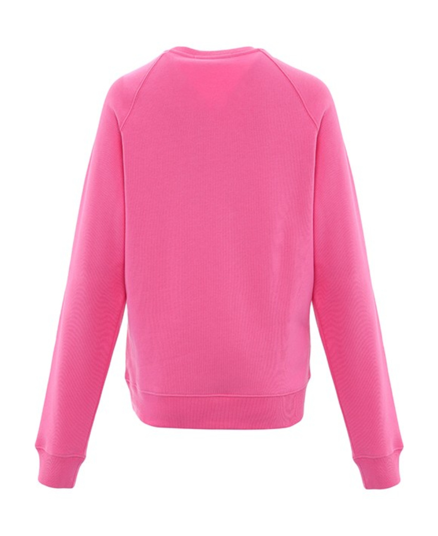 Msgm Letter Printed Round Neck Sweater In Pink