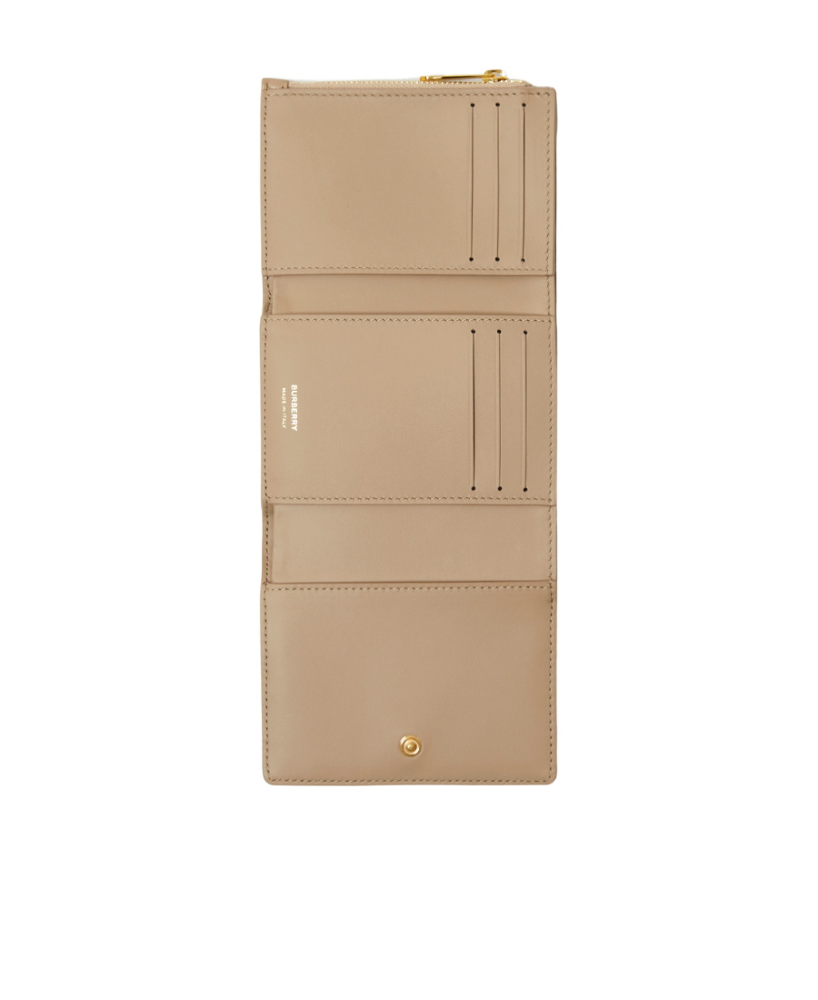 Burberry Small Quilted Leather Folding Wallet In Nude