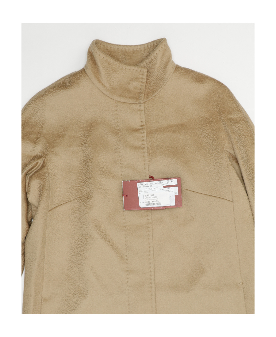 Max Mara Melina Logo Coat In Nude