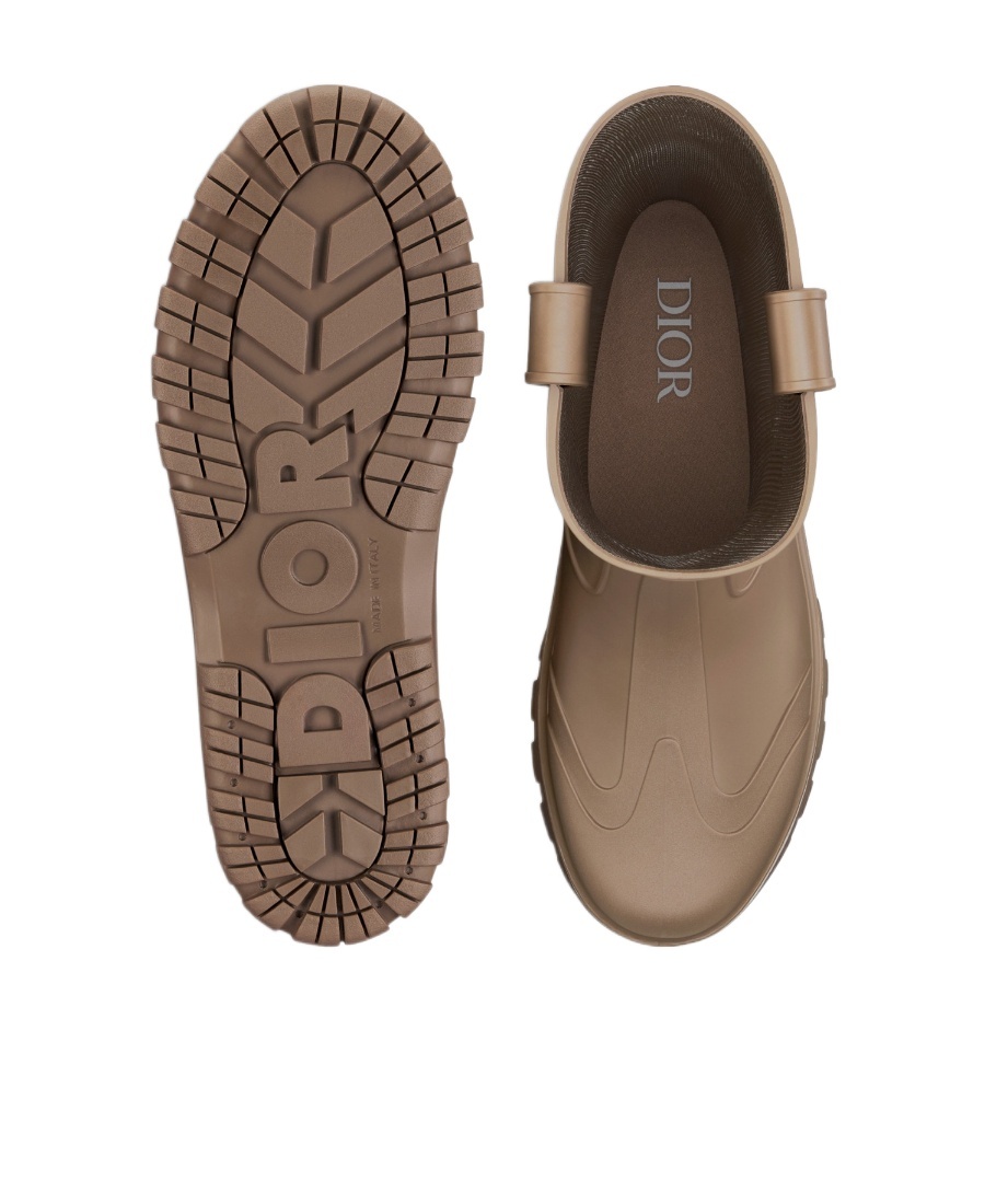 Dior Garden Logo Rain Boots In Brown