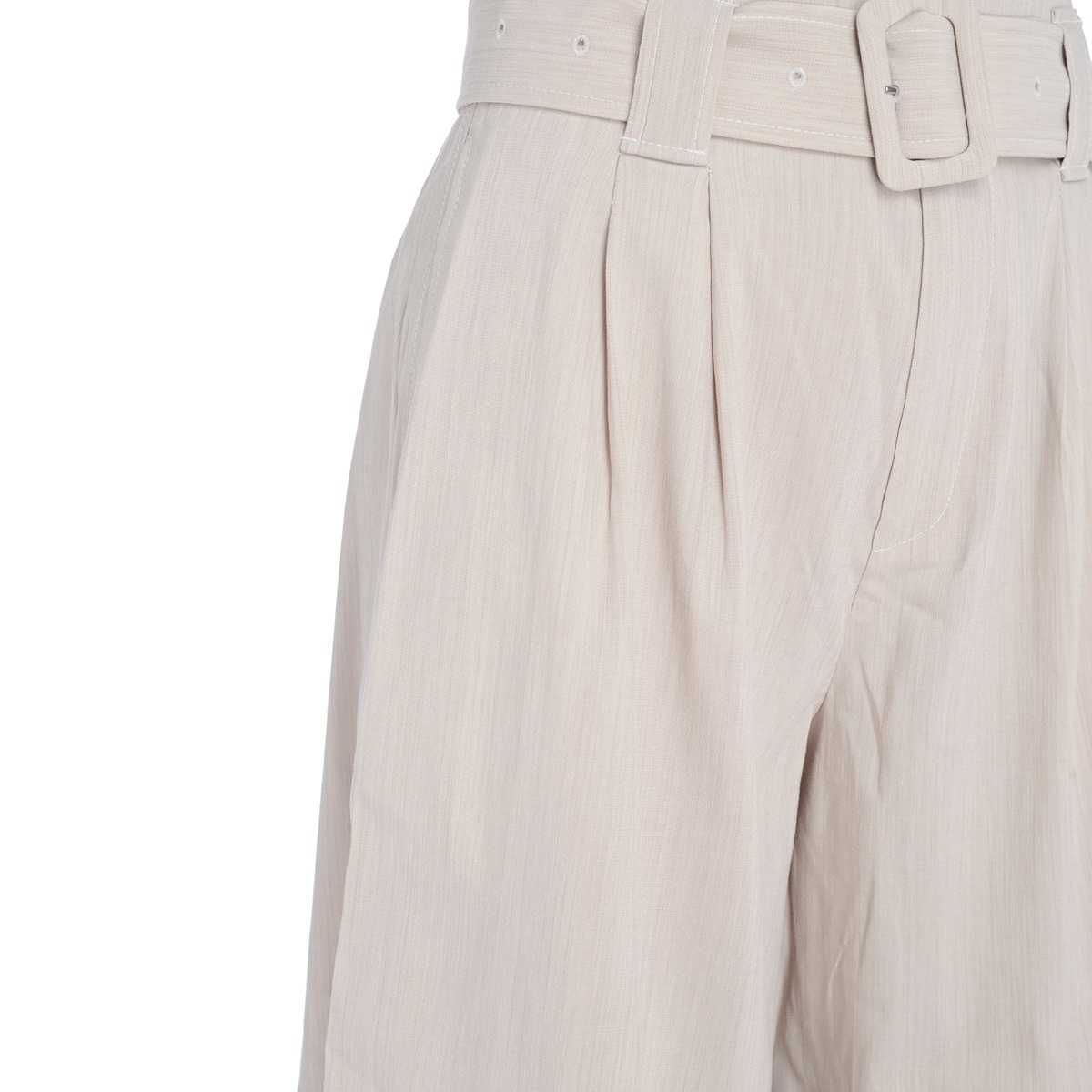 Ganni Belted Tailored Shorts In White