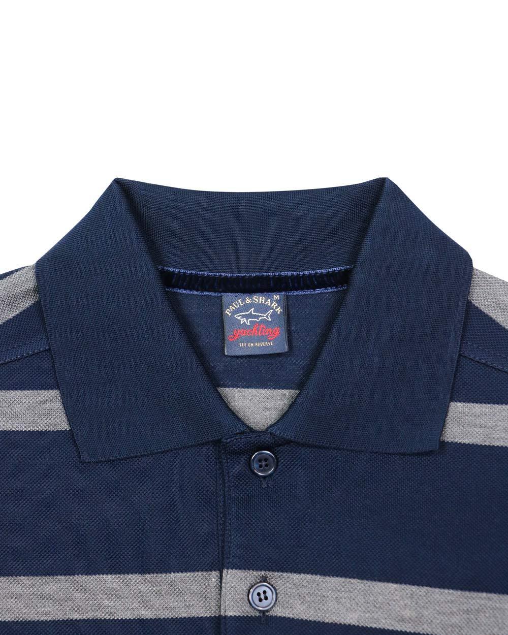 Paul & Shark Logo Sticker Polo Shirt In Black