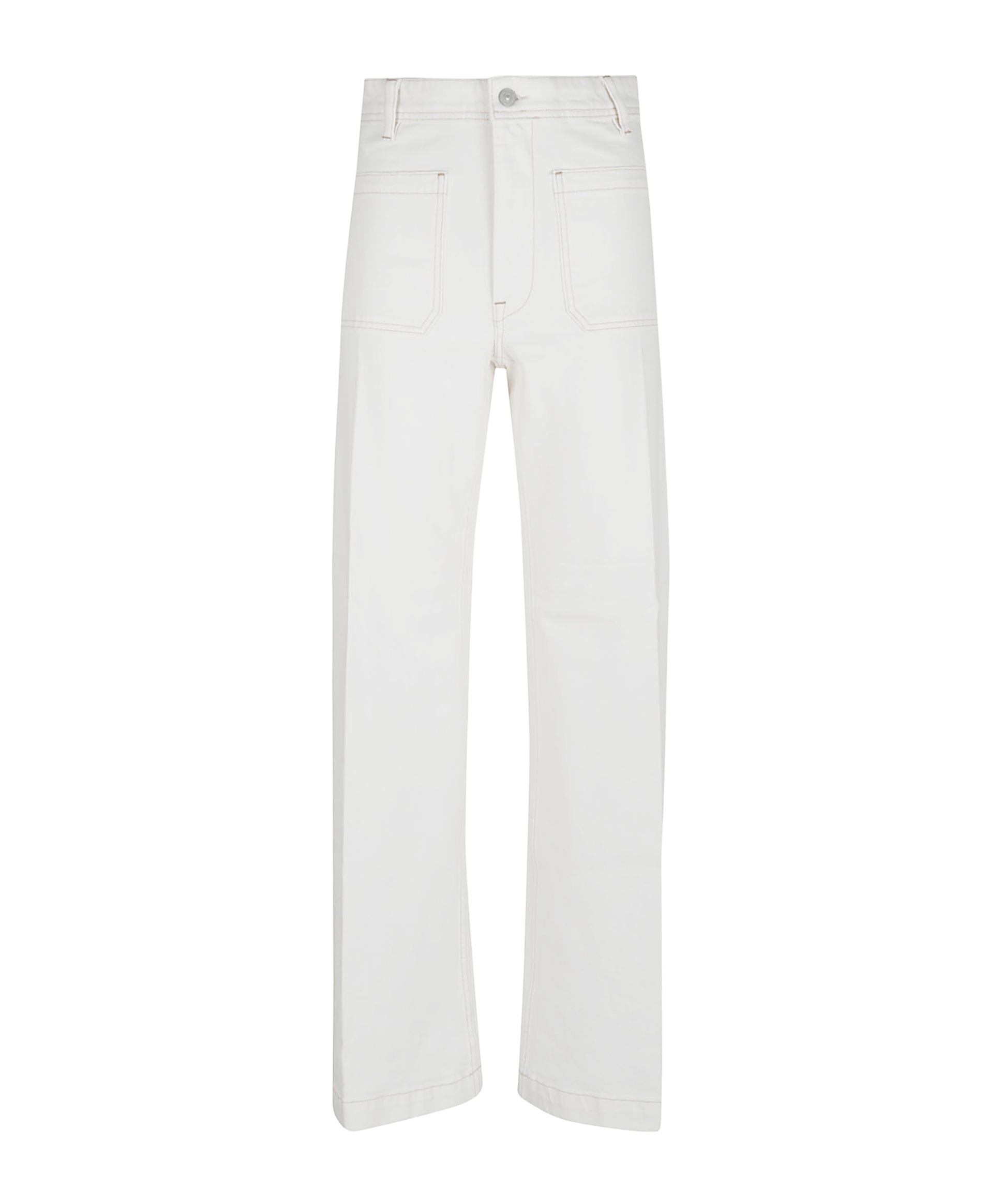 Polo Ralph Lauren Tailored Straight Leg Trousers Back Pockets In White