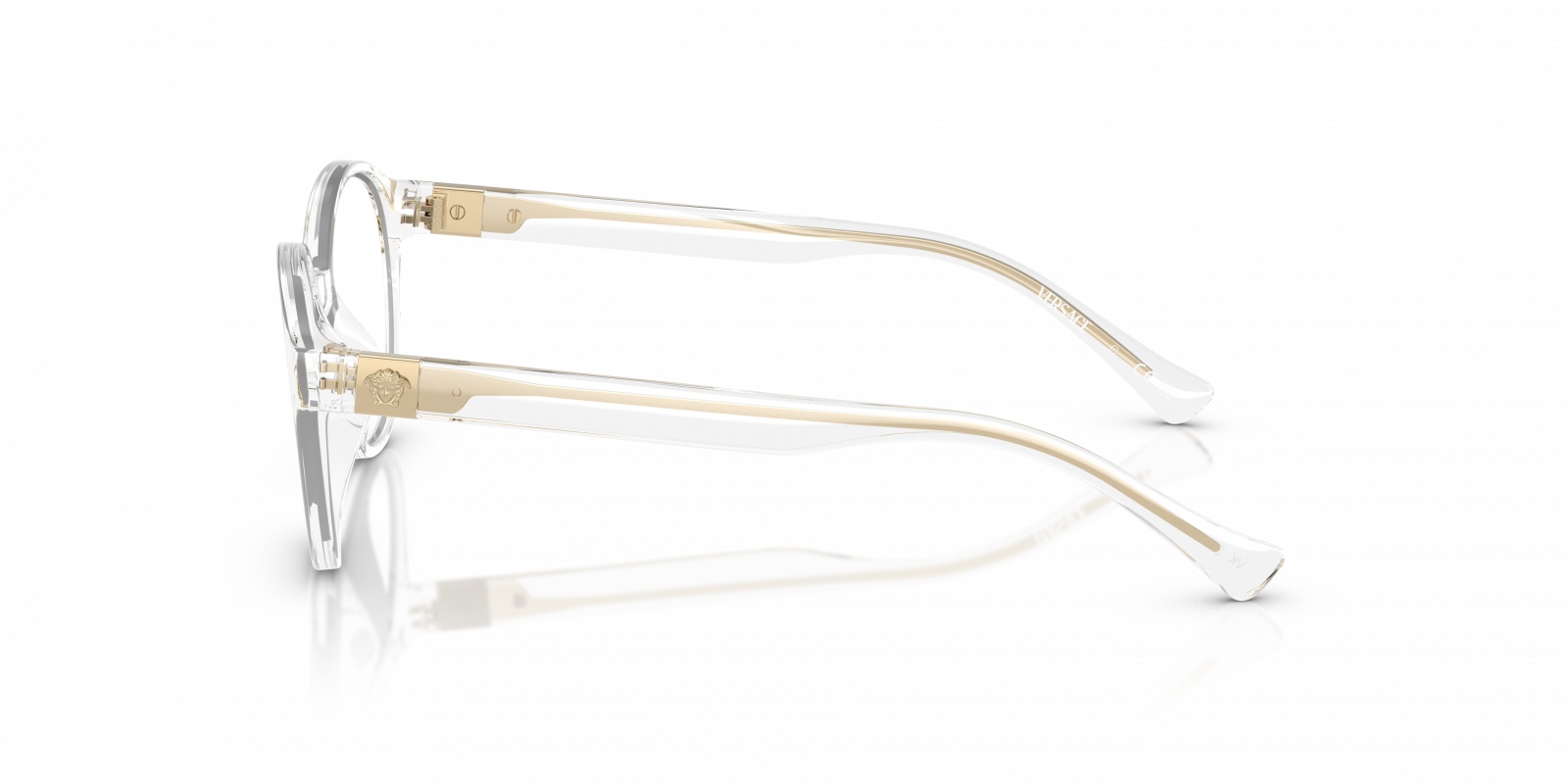 Versace Medusa-plaque Round-frame Glasses In White