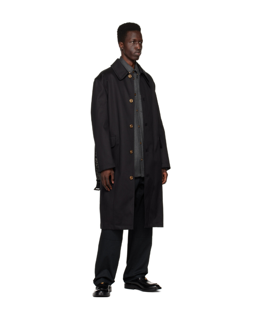 VERSACE BELTED COTTON COAT 