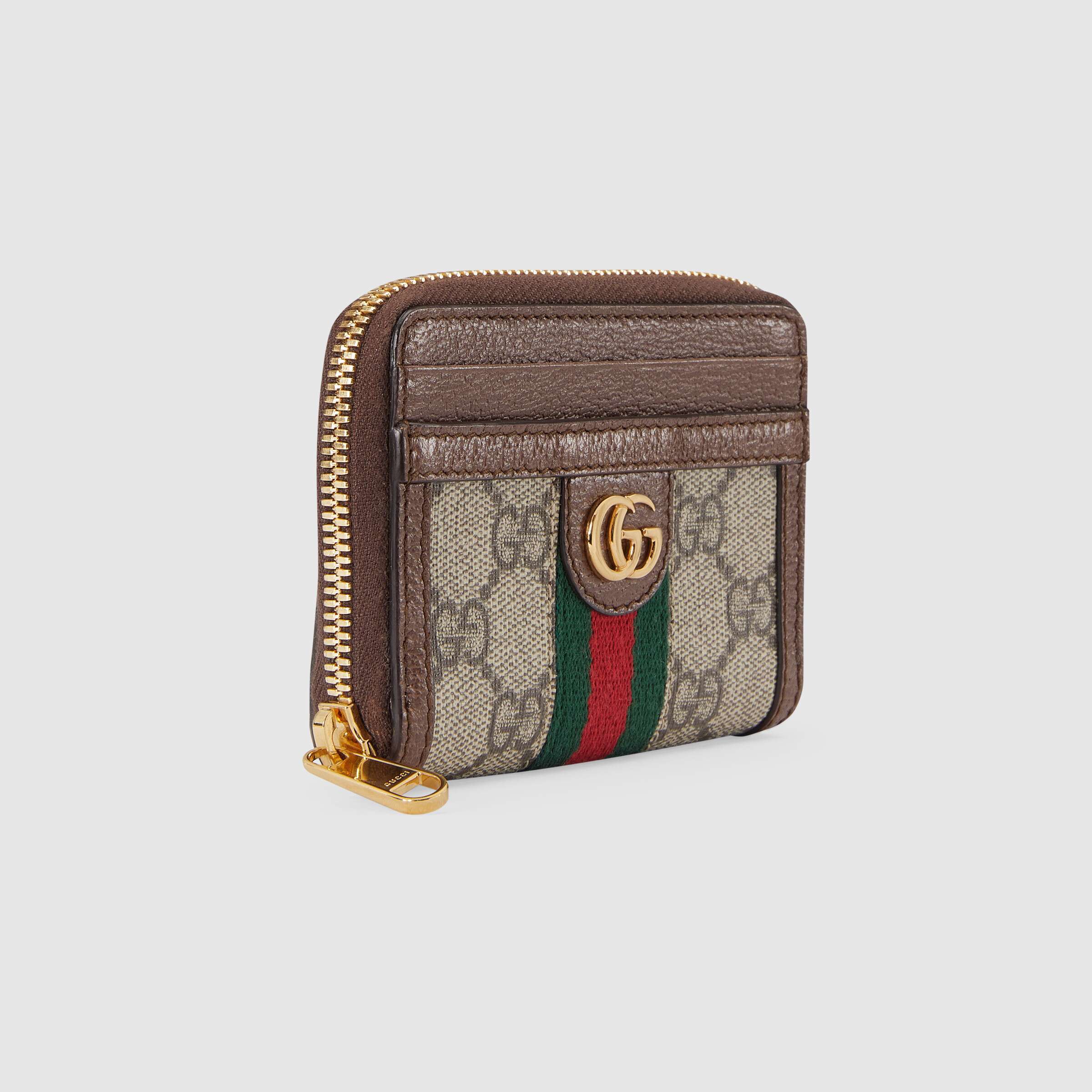 Gucci Ophidia Gg Card Case Wallet In Green