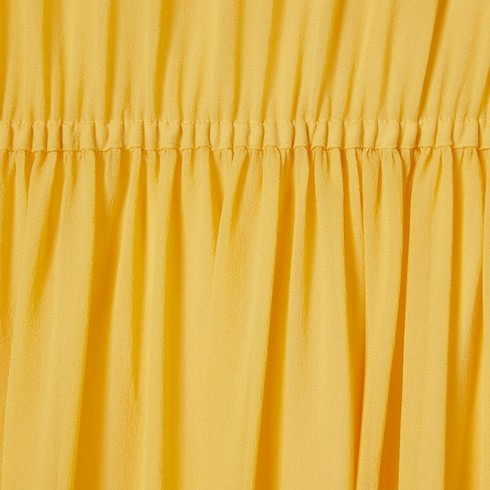 Gucci Long Silk Georgette Dress In Yellow