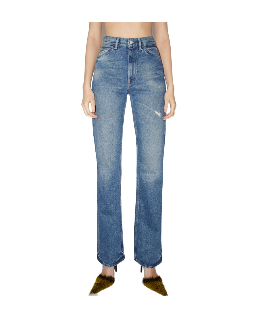 Acne Studios Distressed-effect Bootcut Jeans In Blue