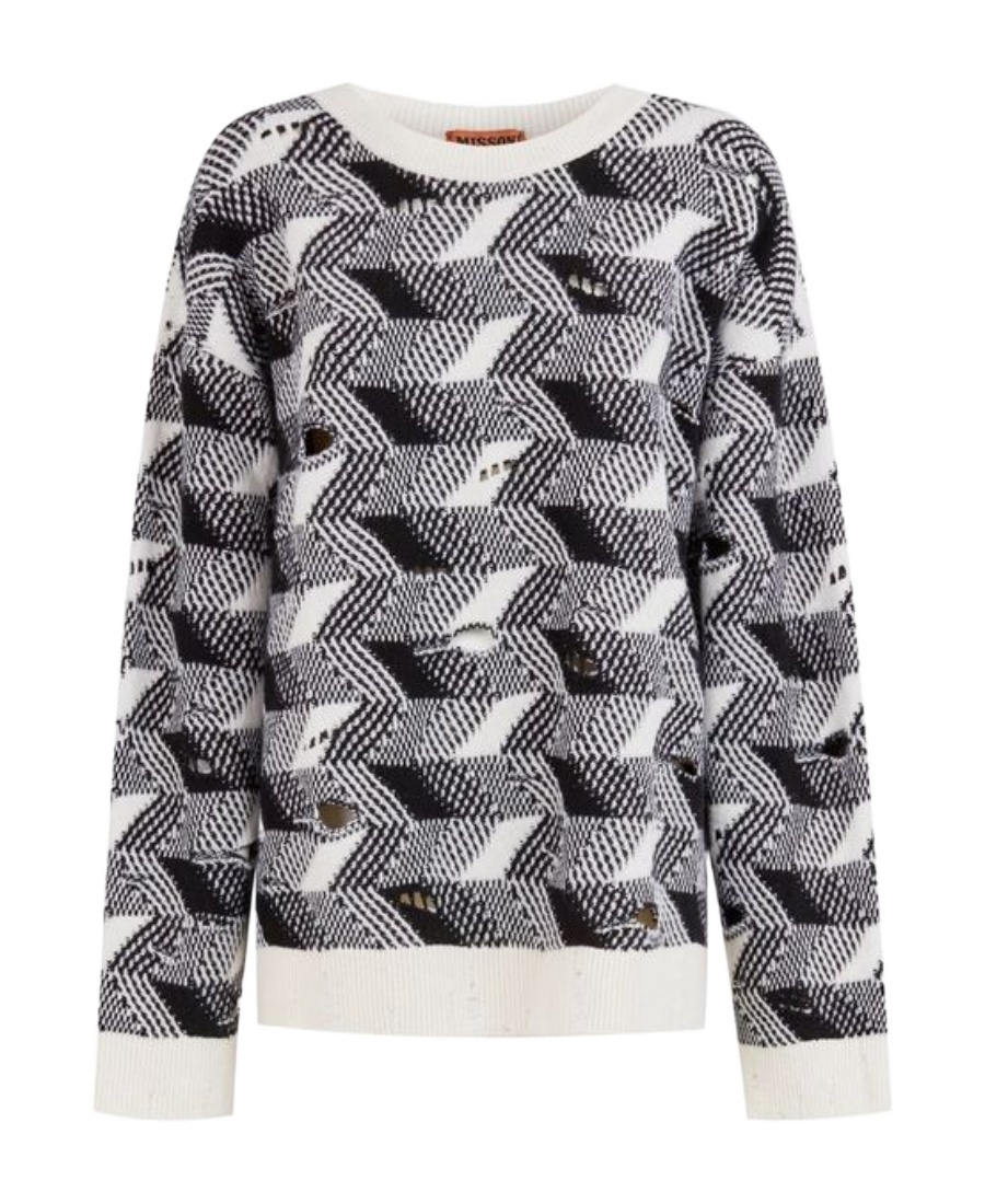 Shop Missoni Woven-knit Jumper In Black