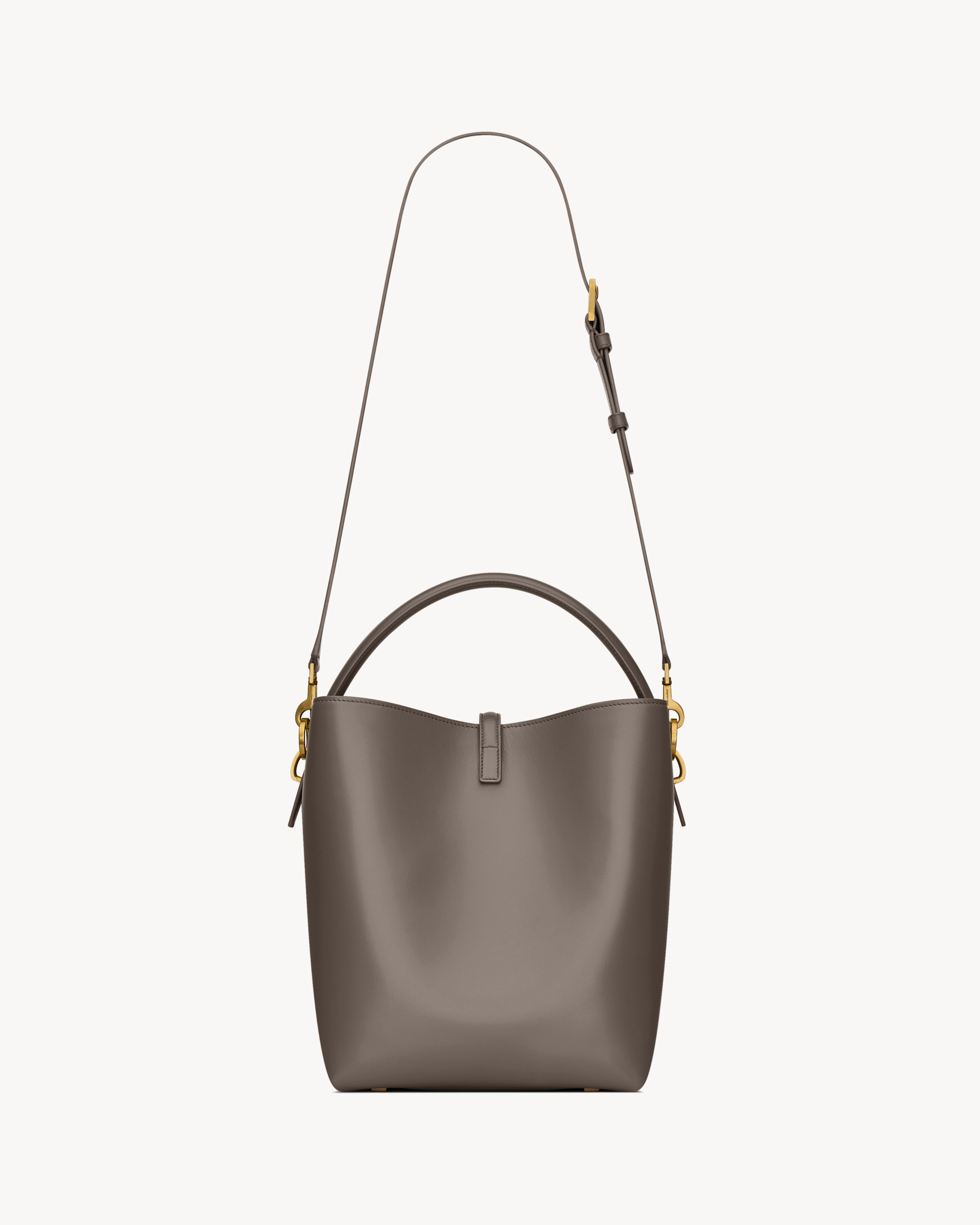 Saint Laurent Handle Shoulder Bag In Gray