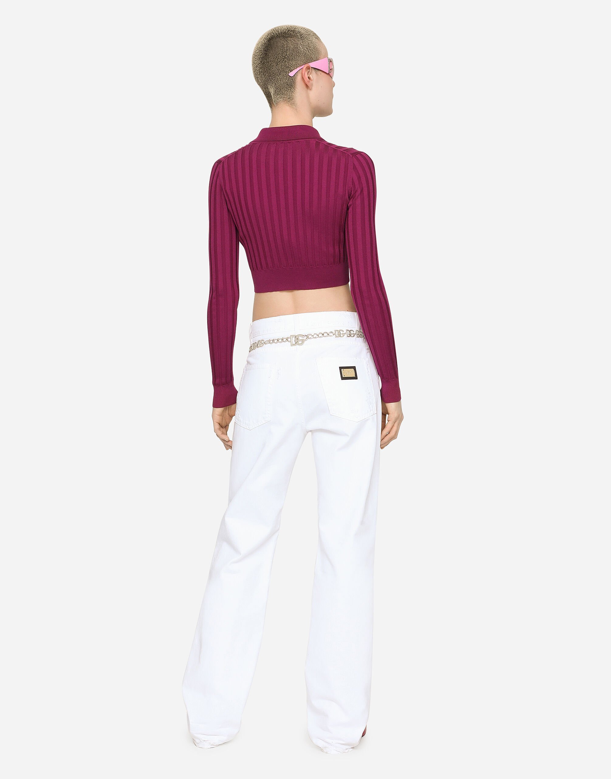 Dolce & Gabbana Destroyed-effect Cotton Denim 5-pocket High-rise Jeans In White