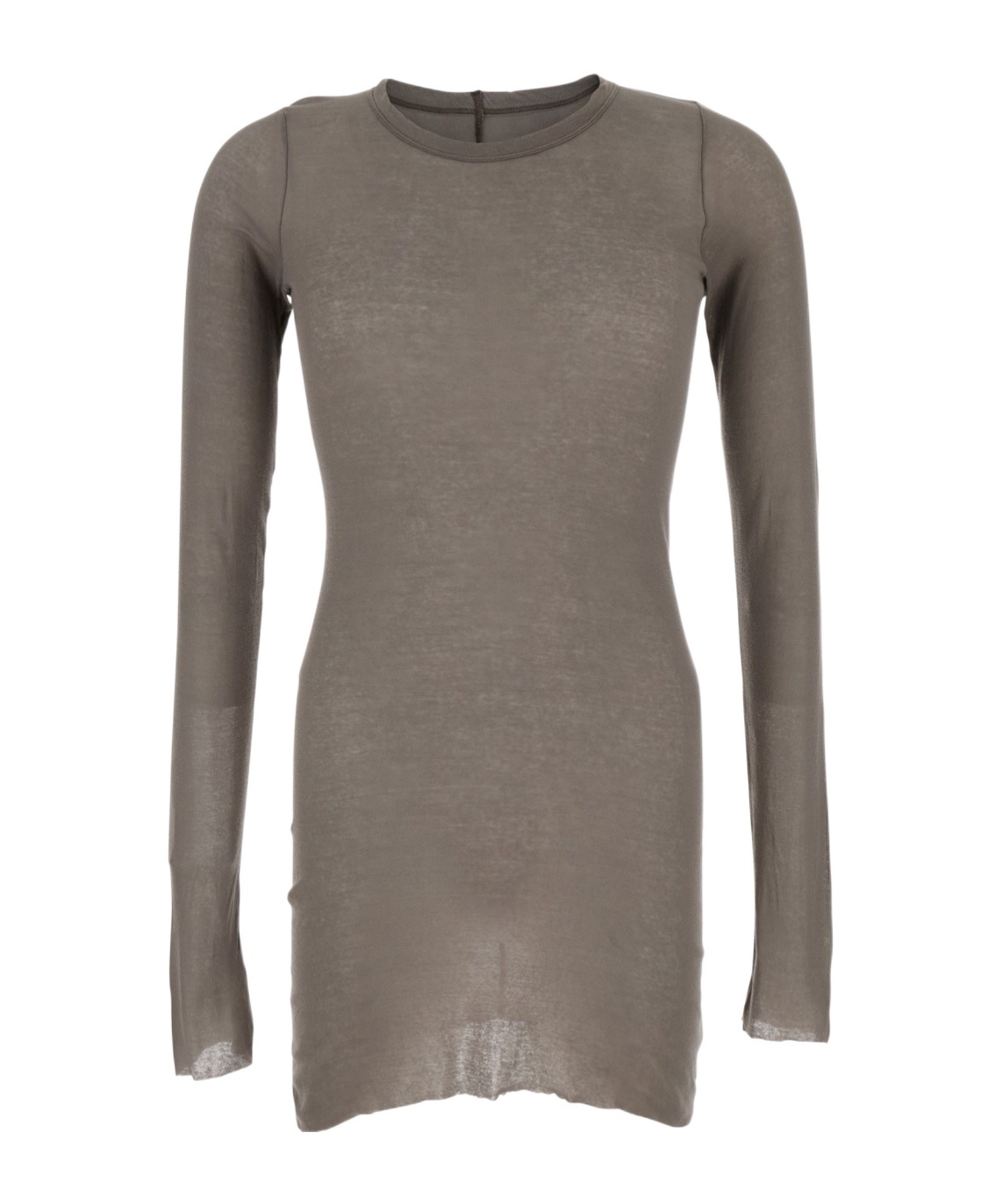 Rick Owens Grey Long-sleeve T-shirt In Viscose And Silk Blend Man In Gray