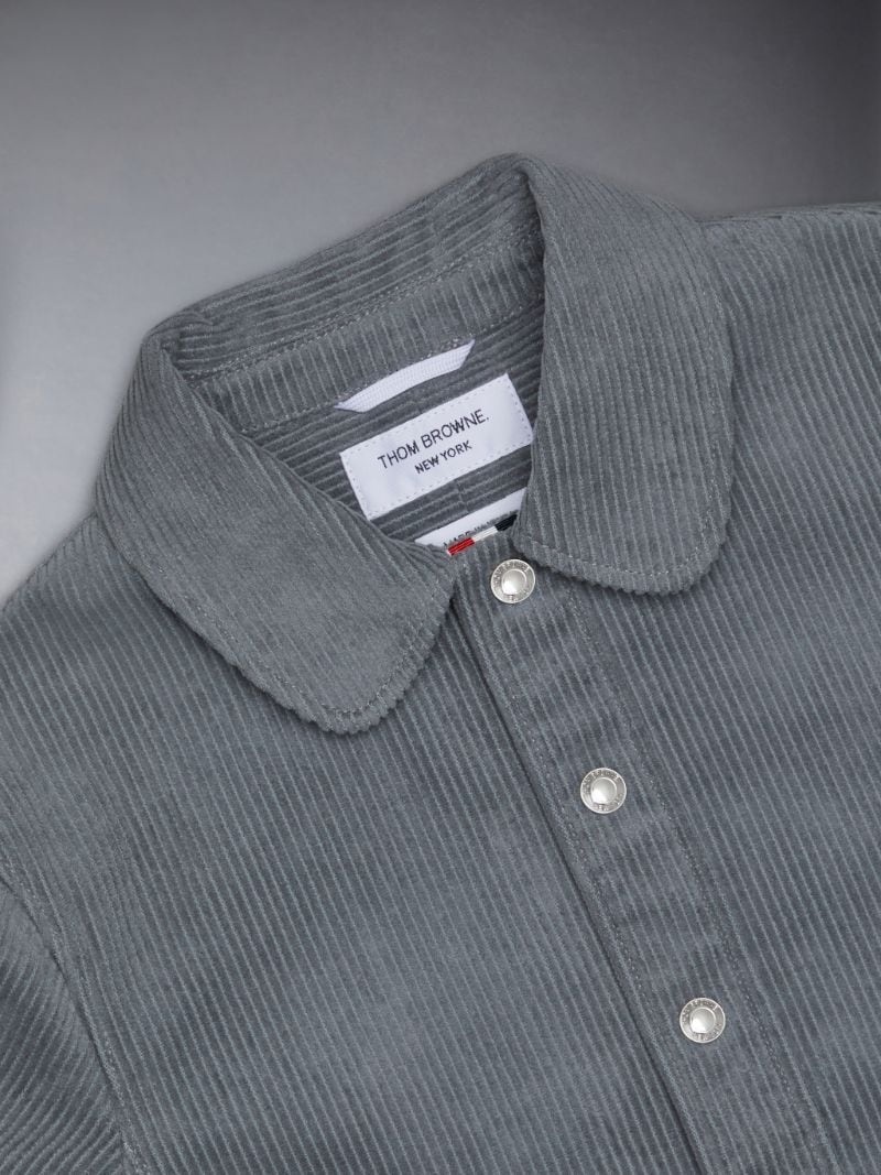 Thom Browne Corduroy Shirt Jacket In Gray