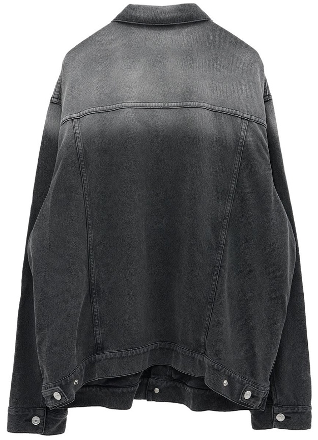 Balenciaga Faded Denim Jacket In Black