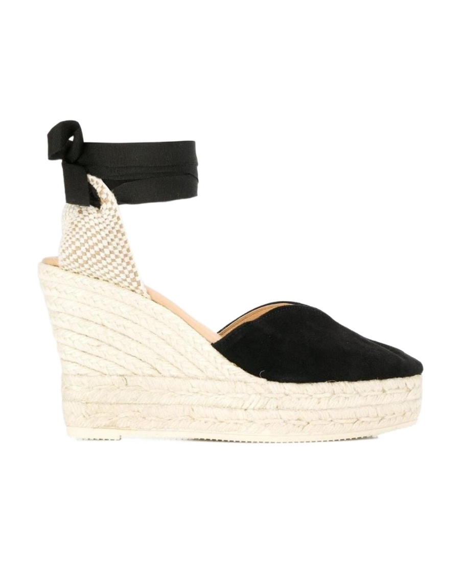 Manebi Hamptons Suede Heart-shaped Wedge Espadrilles In White