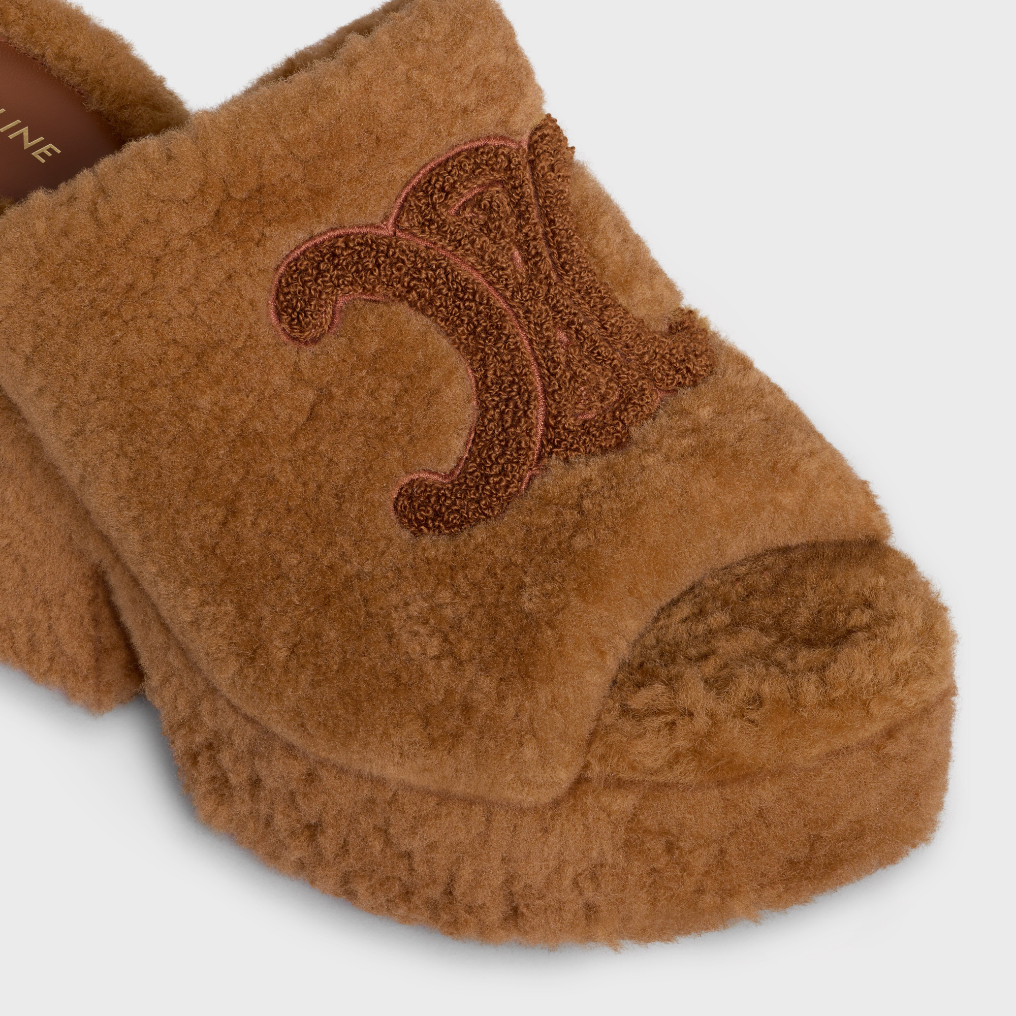 Celine Wool High-heeled Sandals In Brown