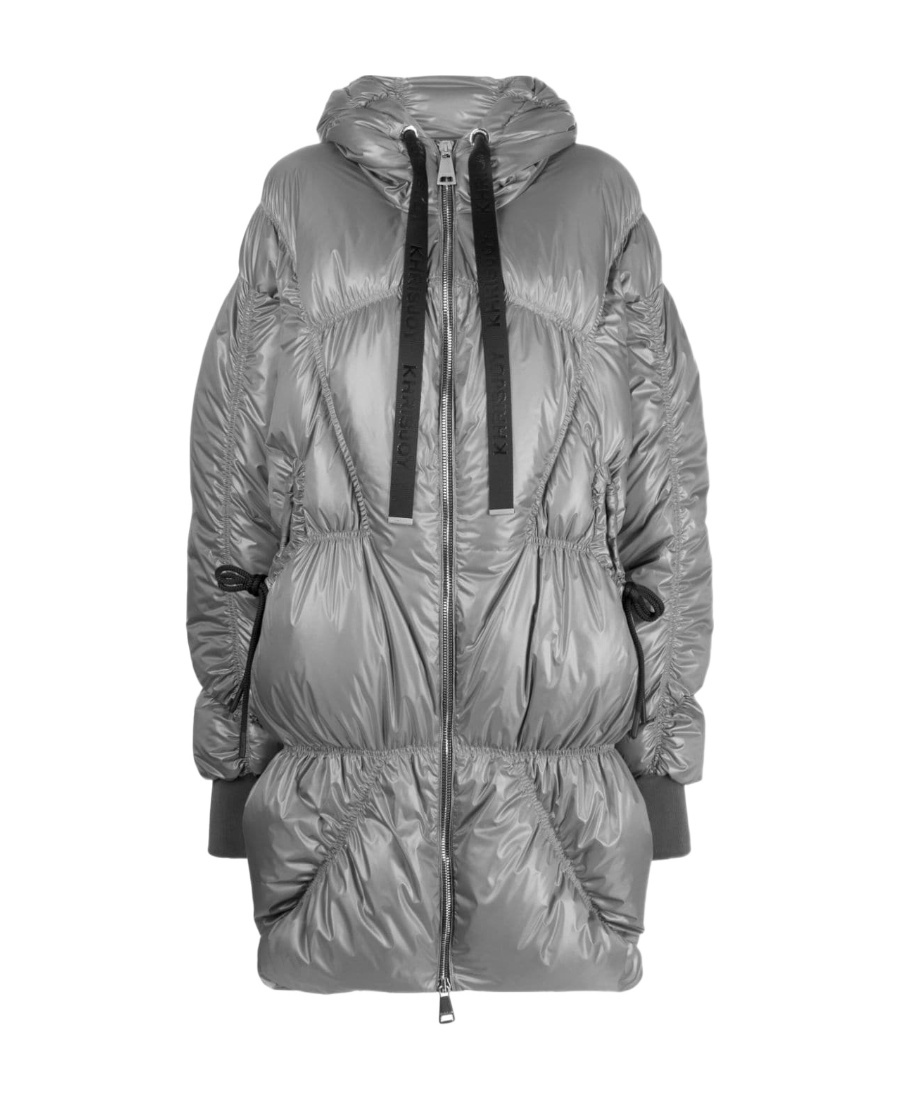Khrisjoy Metallic-effect Padded Coat In Gray