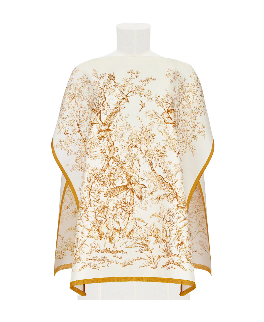 Dior Jardin D'hiver Poncho In White