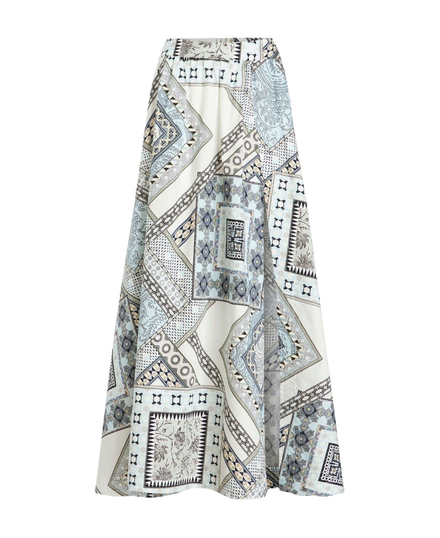 Etro Baumwollrock Mit Patchwork-motiven In White