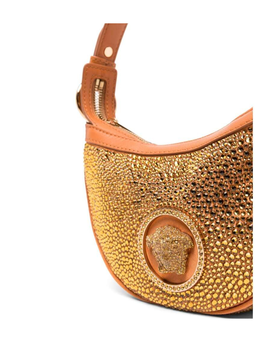 Versace Medusa-motif Embellished Tote Bag In Brown