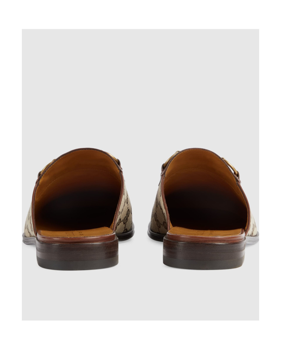 Gucci Monogram Canvas Slippers In Brown