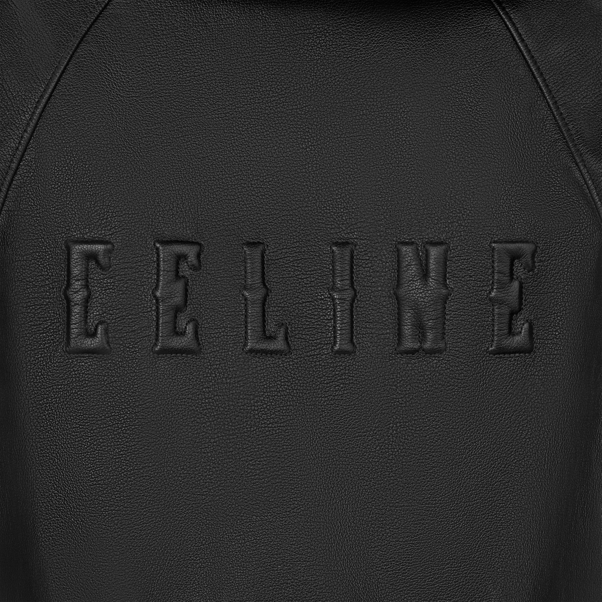 Celine Long-sleeved Leather Jacket In Black